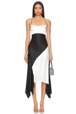 Alice + Olivia Rosa Handkerchief Slip Dress in Off White & Black 2 NWT $495