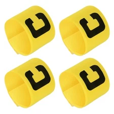 4 Pcs Soccer Captain Armband Nylon Protective Arm Badge Yellow 11.8 x 2.8-Inch