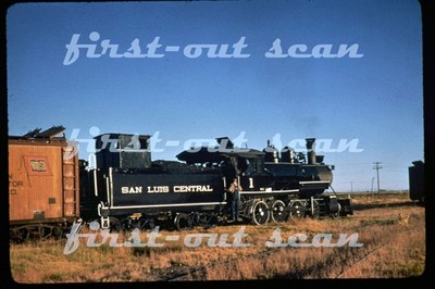 R DUPLICATE SLIDE - San Luis Central 1 STEAM 2-8-0 Action Monte Vista CO 1953