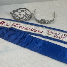 2005 Ms Louisiana Official Pageant Sash Two Tiara READ 21st Birthday Party