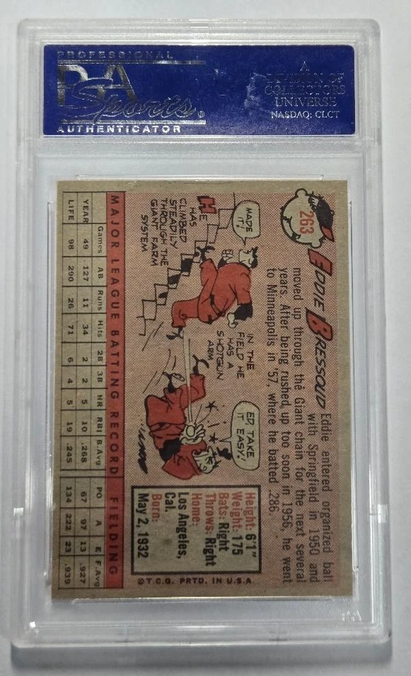 1958 TOPPS #207 SOLLY HEMUS PSA EX-MT 6 - Image 2 of 2