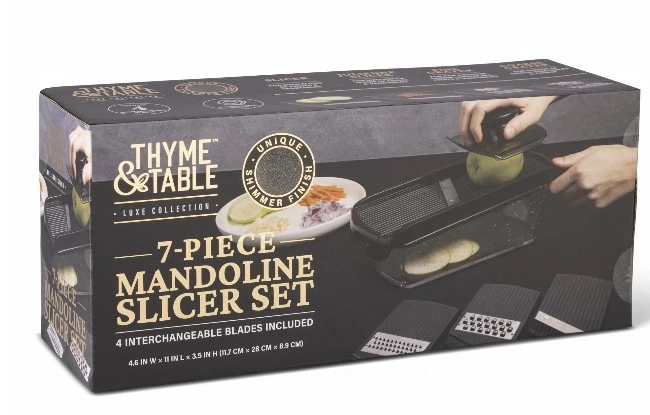 Thyme & Table 7-Piece Mandolin Slicer Set with 4 Stainless Steel Blades