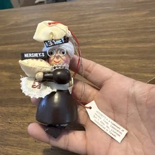 HERSHEY Mrs Claus Kurt Adler 4" Ornament Vtg 1982 Grandma Chocolate Christmas