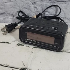 Vtg Spartus Alarm Clock Model 1146 Compact Alarm Black Red Display VG Condition