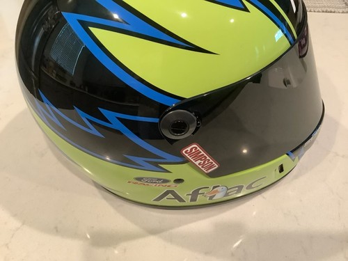 CARL EDWARDS AUTOGRAPHED 2012 AFLAC FULL SIZE SIMPSON HELMET & AUTOGRAPHED CARD - Picture 11 of 16