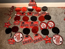 Graduation Party Decorations Red and Black 26 Pieces Class Of 2025