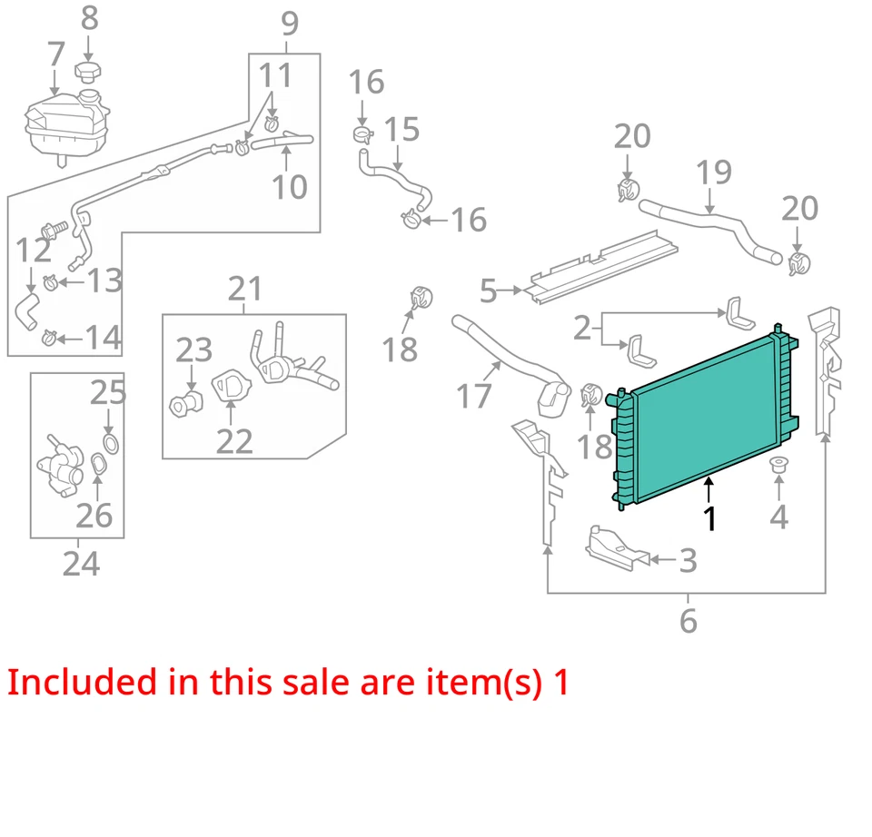 Radiator Fits 08-12 MALIBU 2646401 - Image 3 of 4