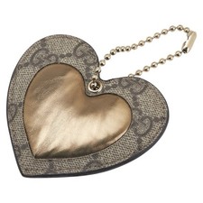 Authentic GUCCI GG Monogram Supreme Heart Bag Charm Key Holder