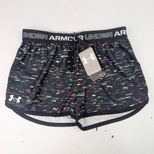 Under Armour Girls YLG Athletic Shorts - Black/Multicolor - NWT