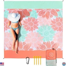 Extra Large Waterproof Sandproof Beach Blanket 79"x83" Quick Dry Picnic Mat