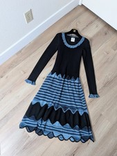 CHANEL Fall 2002 Runway Rare Sparkly Fair Isle Knit CC Dress FR38