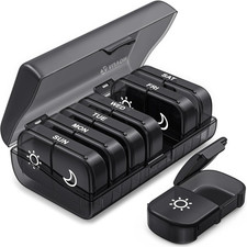 XL Weekly Pill Organizer 2 Times a Day, Pill Box 7 Day with One-Side Large Openi