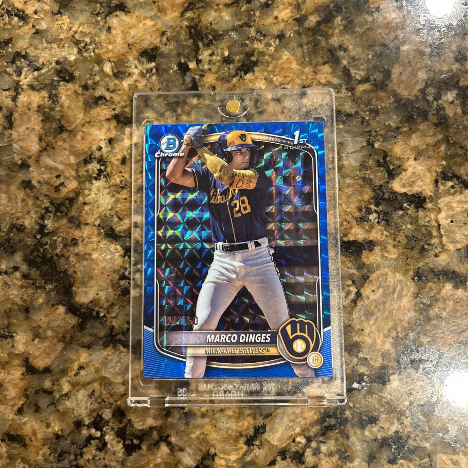 2025 Bowman Chrome 1st Bowman Marco Dinges Blue Refractor /150 (RC)