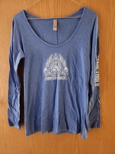 Delta Apparel Matco Tools Womens Long Sleeve Scoop Neck Tee T Shirt Size S Blue
