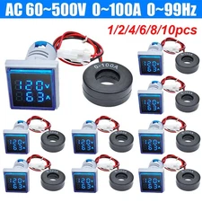 Lots of AC 60-500V 0-100A 22mm 3in1 Voltmeter Ammeter LED Digital Volt/AMP Meter