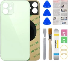 Back Glass Replacement Compatible with iPhone 12 6.1 Inches with Repairing Kit