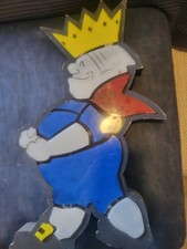 VINTAGE ANTIQUE METAL AND GLASS ADVERTISING SIGN As-Is RARE Collectible Decor