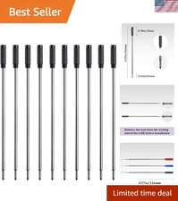 Replaceable Black Ink Refills, 1mm Medium Tip - 10 Pack for Any Occasion
