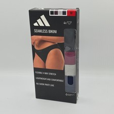 Adidas Womens Seamless Bikini Underwear 4 Pack Lightweight Stretch No Show