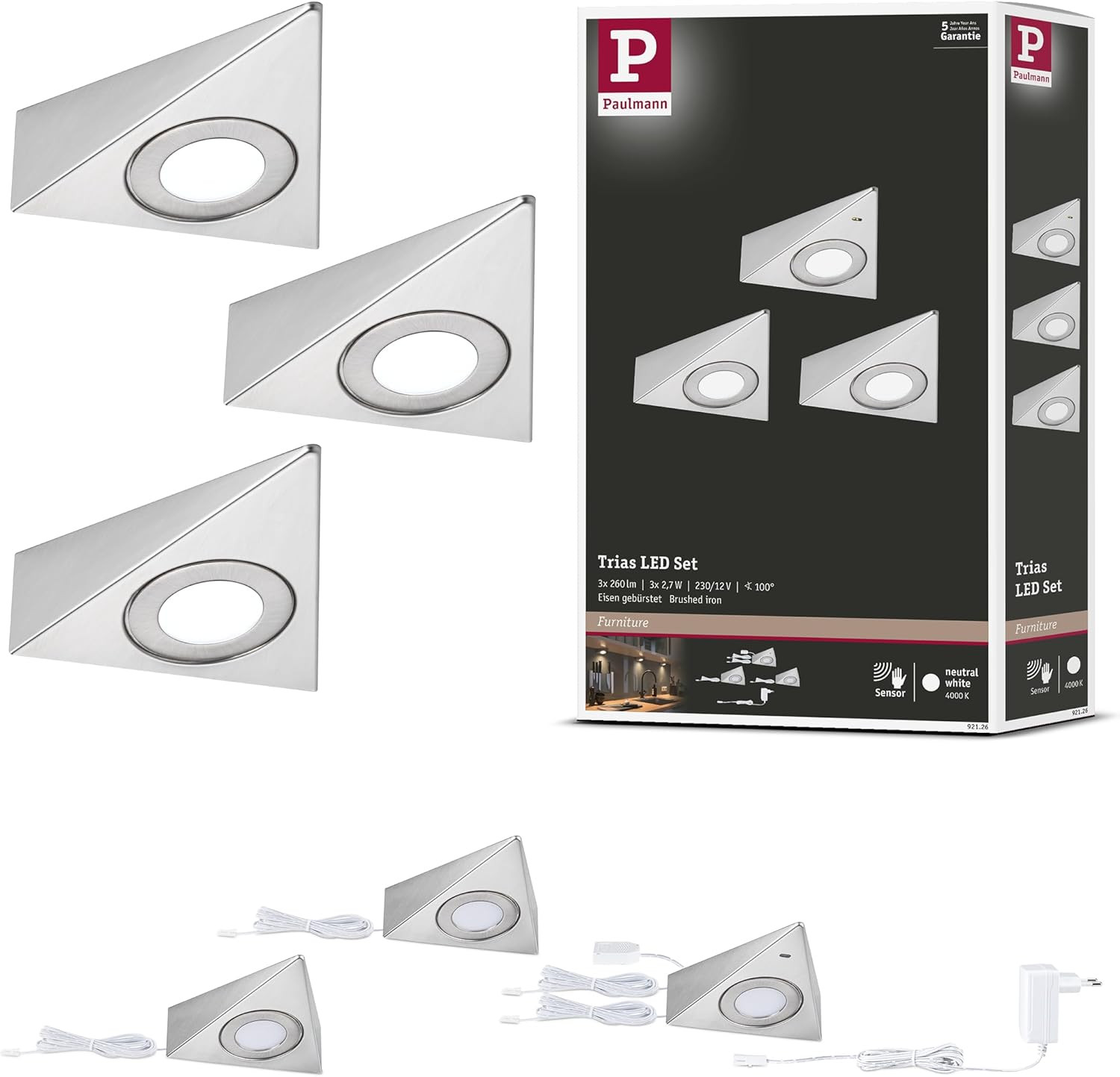 Illuminazione Sottopensile LED 92126 Triassico 4000K Kit 3 Pezzi 2.7W
