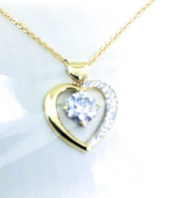 Halskette mit Herzanhänger 2 Karat Moissanit   Sterlingsilber vergoldet mit 18 Karat Gold