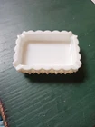 Vintage Fenton White Milk Glass Hobnail 4 1/4" x 3" Rectangle Glass Ashtray