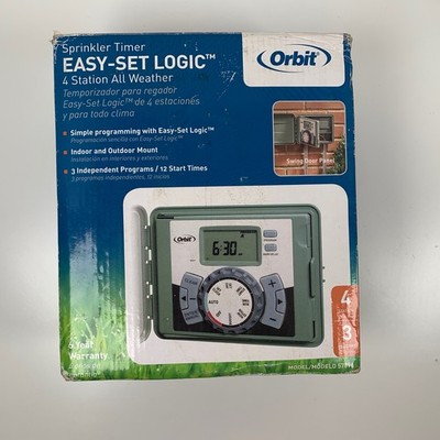 Orbit Easy-Set Logic Sprinkler Timer 57894 4-Station 3 Prog 12 Start Time No Key