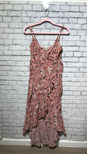 Inspired Hearts, Women S, Dusty Pink Floral Sleeveless Sheer Chiffon Dress