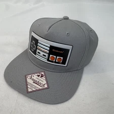 Nintendo NES Controller Snapback Hat Gray Flat Brim Bioworld 2018 New