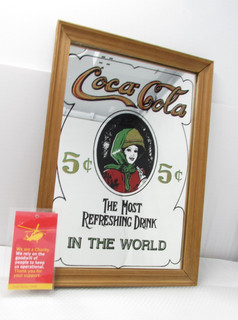 Coca Cola Retro Mirror in pin Wood Frame MA4