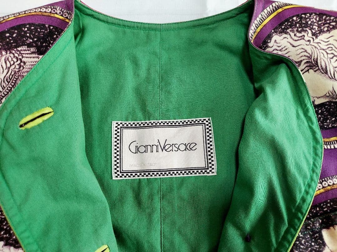 USED VERSACE VINTAGE GRAPHIC PT COLLARLESS JACKET ACCEPTABLE thumbnail 11