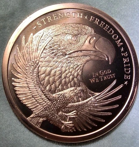 Bald Eagle Copper Coin 5 oz .999 Pure Copper Bullion Golden State Mint 2012 GSM!