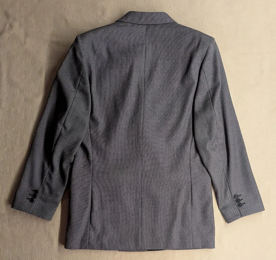 Issimo Italian Double Breasted 4-Button B/W Pin Dot Wool Suit 40R (Pre-Owned) - Image 4 of 4