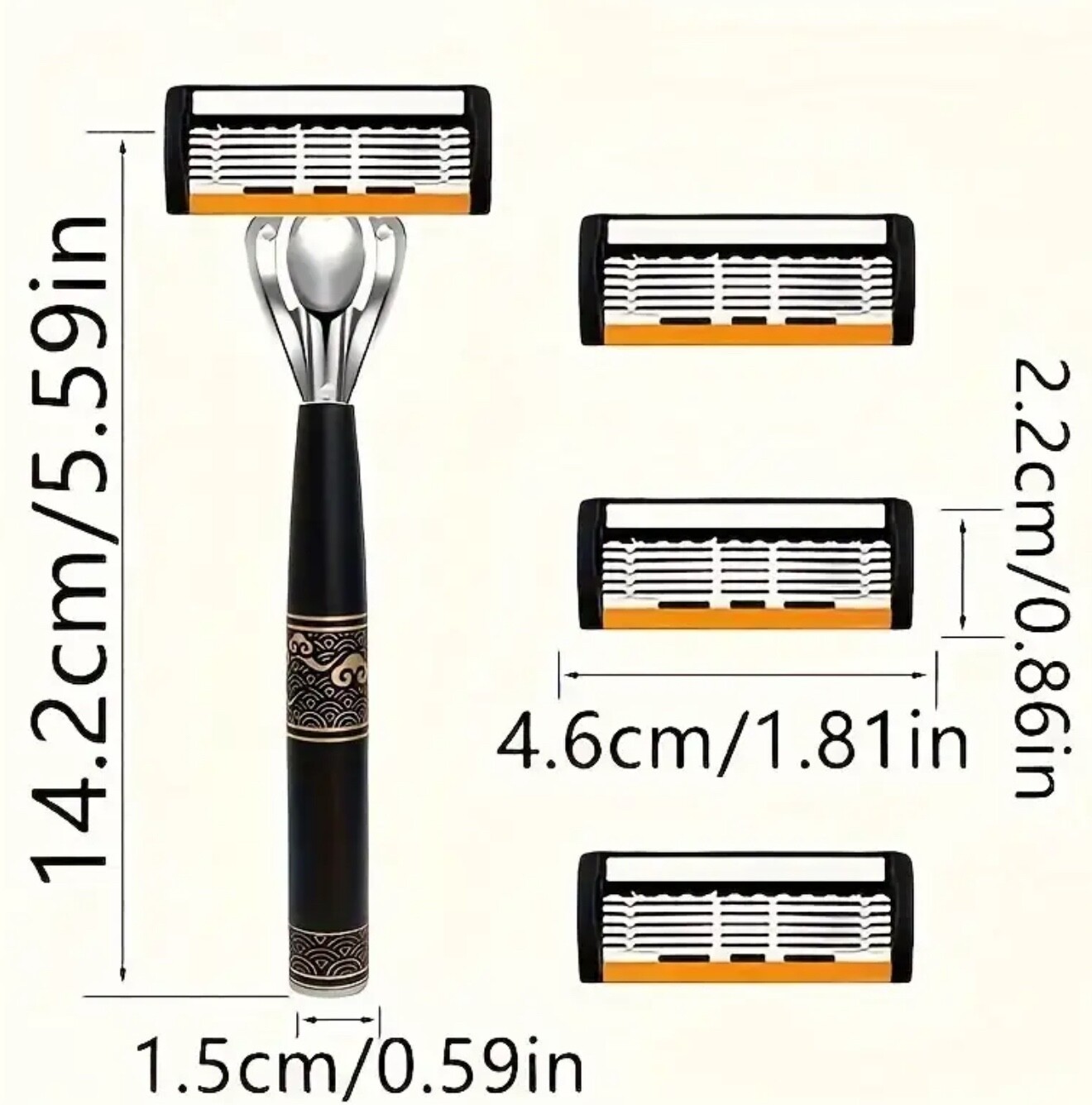 Pro Razors Shaving System 1 Handle + 6 Cartridge Set 7-layers Precision Blade