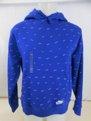 NEW Nike All Over Swoosh Hoodie Blue NYC Sweatshirt Men's Size M NWT