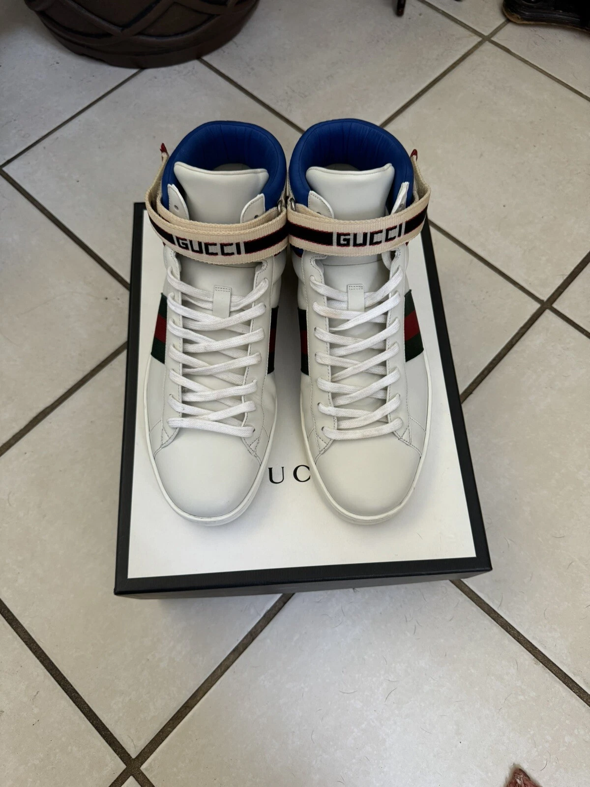 baskets montantes homme gucci ace stripe