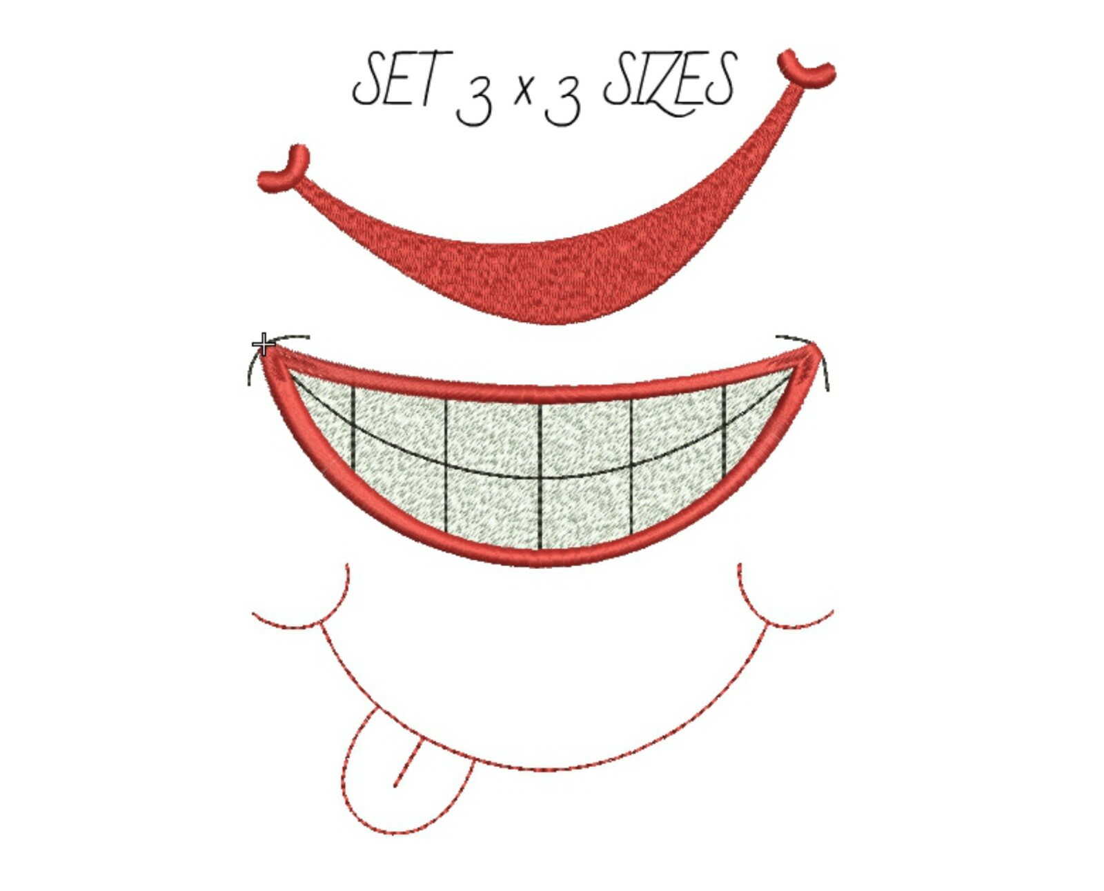 Smile Embroidery designs for face mask hoop 4x4 Emoji tongue teeth | eBay