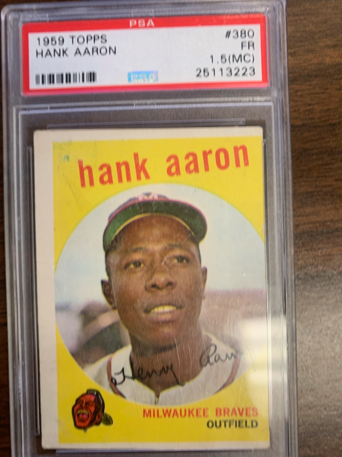1959 Topps #380 Hank Aaron PSA 1.5 HOF Milwaukee Braves HOF