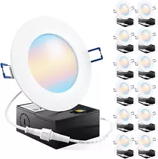 Sunco 12 Pack 4 Inch Ultra Thin LED Recessed Ceiling Lights Slim, Selectable CCT