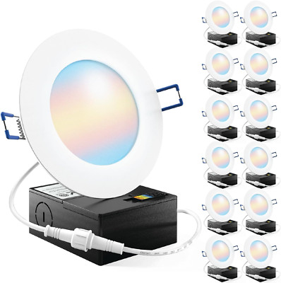 Sunco 12 Pack 4 Inch Ultra Thin LED Recessed Ceiling Lights Slim, Selectable CCT