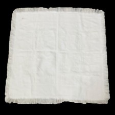 Vtg LITTLE SET Acrylic Woven White Fringed Baby Blanket JAPAN Baptism Square