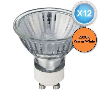 FIRSTCHOICELIGHTING Pack of 12 x 50 Watt Halogen GU10 Light Bulbs Spotlight Downlight Lamps Dimmable