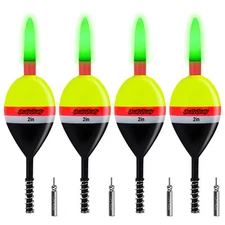 4Pcs-2IN Lighted Slip Bobbers Fishing Floats Glow Dark Spring Bobber For Crap US
