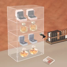 Acrylic Display Case with Lock Keys, 4-tier Showcase Display Cabinet for Home