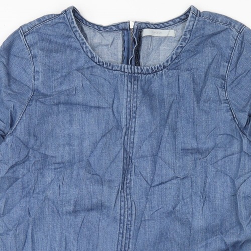 George Womens Blue Cotton A-Line Size 12 One Shoulder Zip - 第 3/10 張圖片