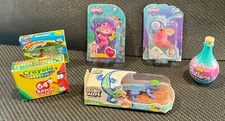 Mini Brands Fingerlings Lot Narwal Monkey with Crayola Crayons Slip & Slide Robo