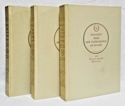 Websters Third New International Dictionary and Seven Language 3 Vol Unabridged