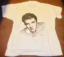 Vintage Elvis T-Shirt, "Unforgettable" 1987, cream colored, Large
