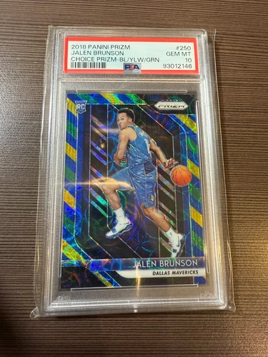 PSA 10 Jalen Brunson 2018/19 Panini Prizm Choice Yellow Blue Green RC prizms SSP