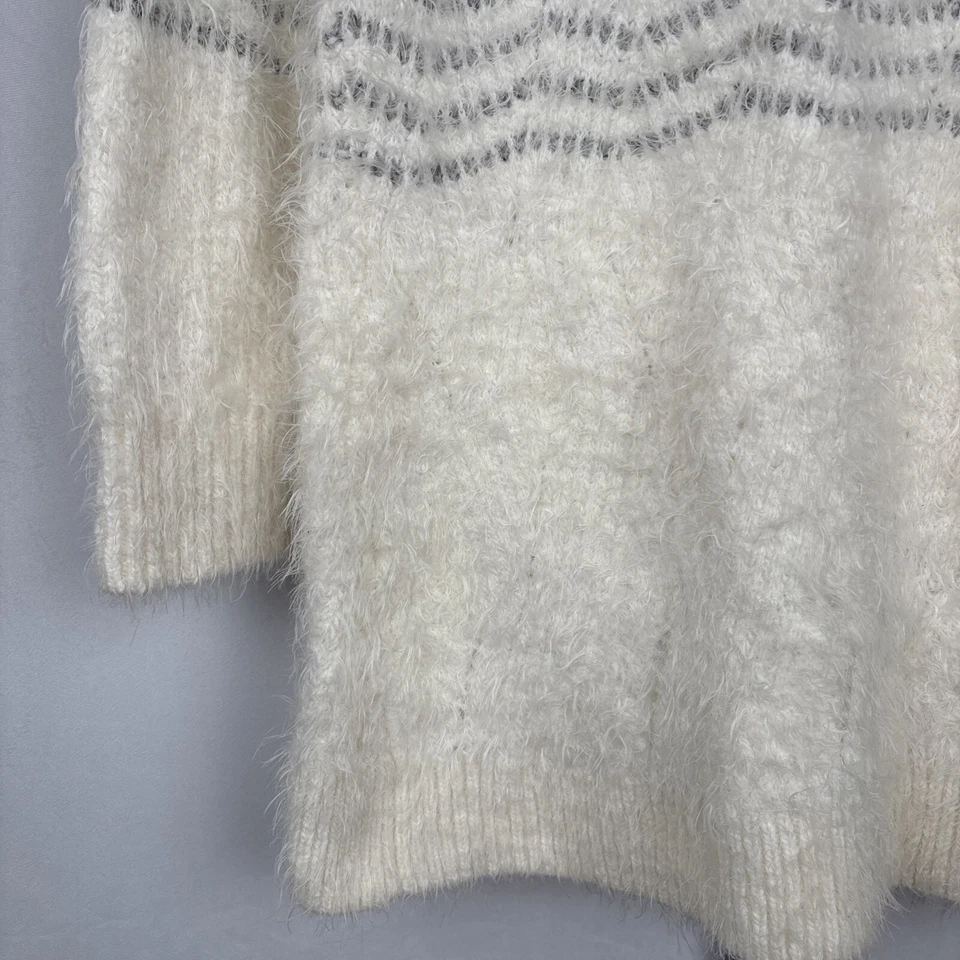 Sleeping on Snow Anthropologie Alpaca Wool Blend Eyelash Sweater L Cream Cozy - Image 3 of 4